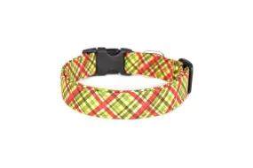 Green & Red Plaid Dog Collar