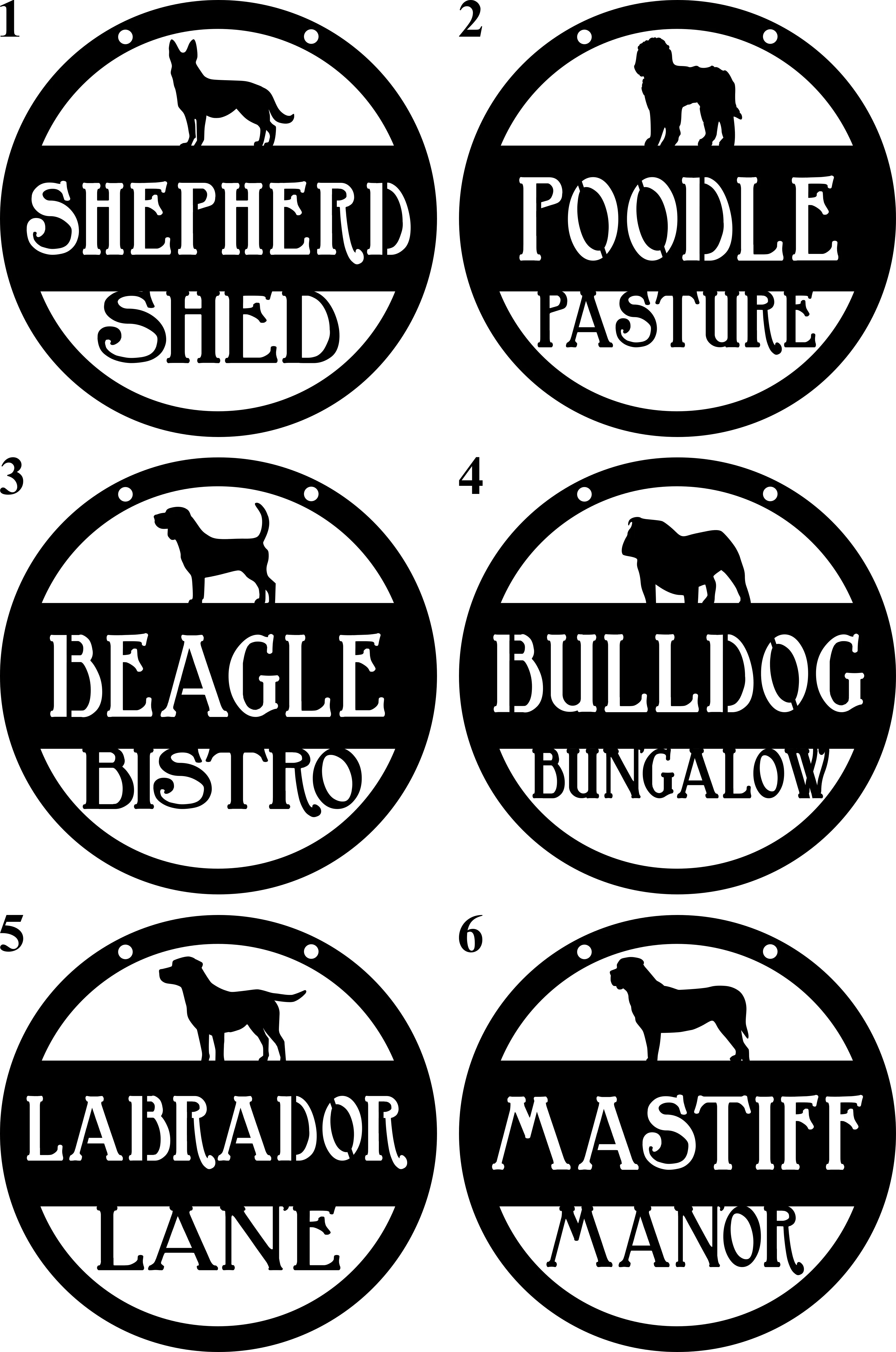 Hanging Metal Dog Sign - Personalized Metal Signs, Pet, German Shepherd, Poodle, Beagle, Bulldog, Labrador, Mastiff