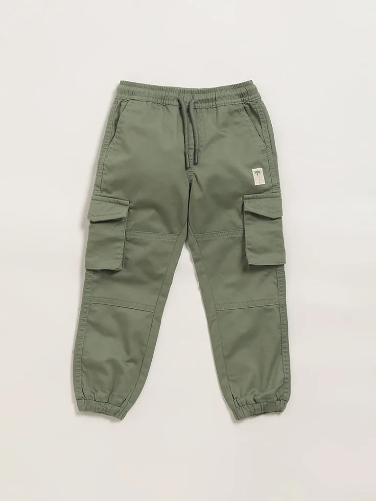 HOP Kids Green Cargo Joggers