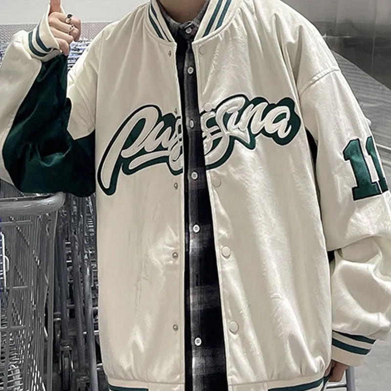 Joskaa Christmas Gift Women Embroid Letter Baseball Jacket Unisex Women's Boyfriend Style Bomber Coat Spring Autumn Varsity Couple Streetwear Coat