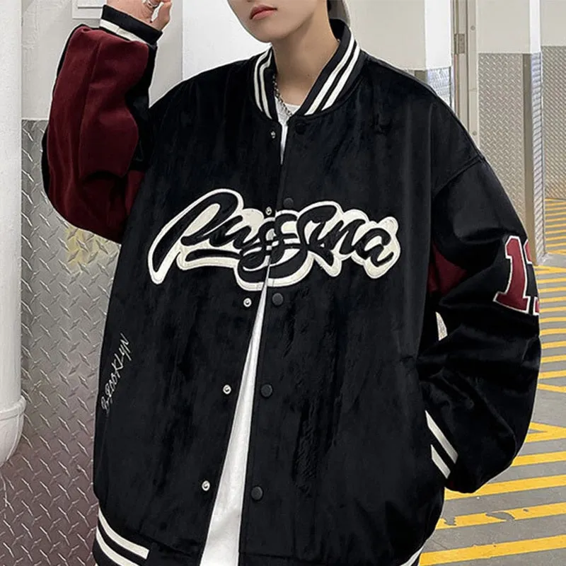 Joskaa Christmas Gift Women Embroid Letter Baseball Jacket Unisex Women's Boyfriend Style Bomber Coat Spring Autumn Varsity Couple Streetwear Coat