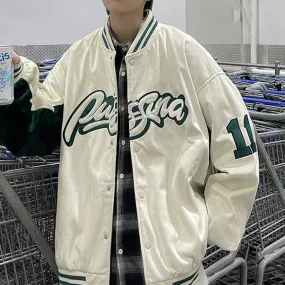 Joskaa Christmas Gift Women Embroid Letter Baseball Jacket Unisex Women's Boyfriend Style Bomber Coat Spring Autumn Varsity Couple Streetwear Coat