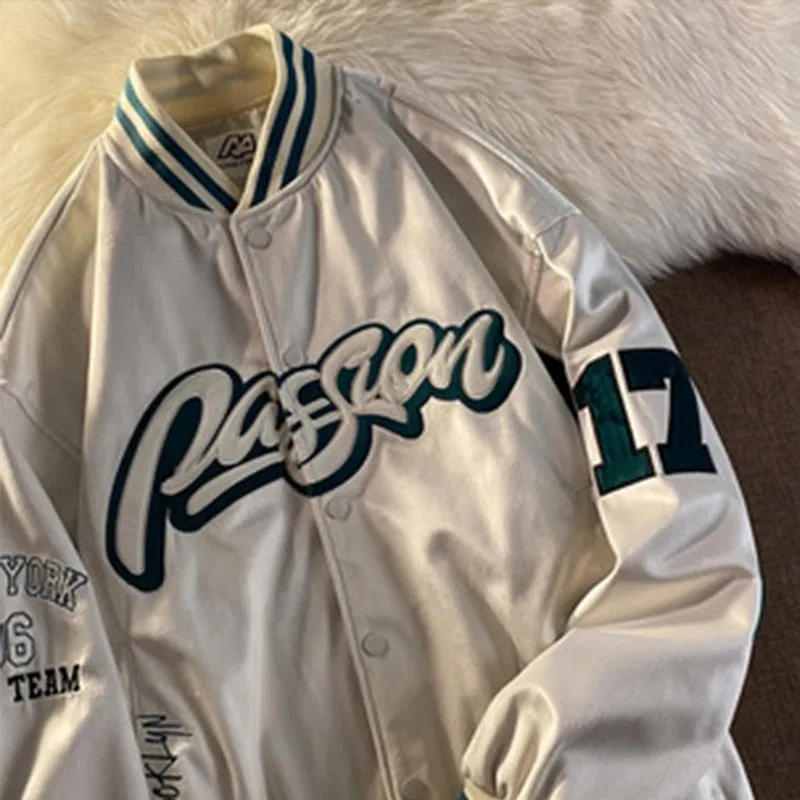 Joskaa Christmas Gift Women Embroid Letter Baseball Jacket Unisex Women's Boyfriend Style Bomber Coat Spring Autumn Varsity Couple Streetwear Coat