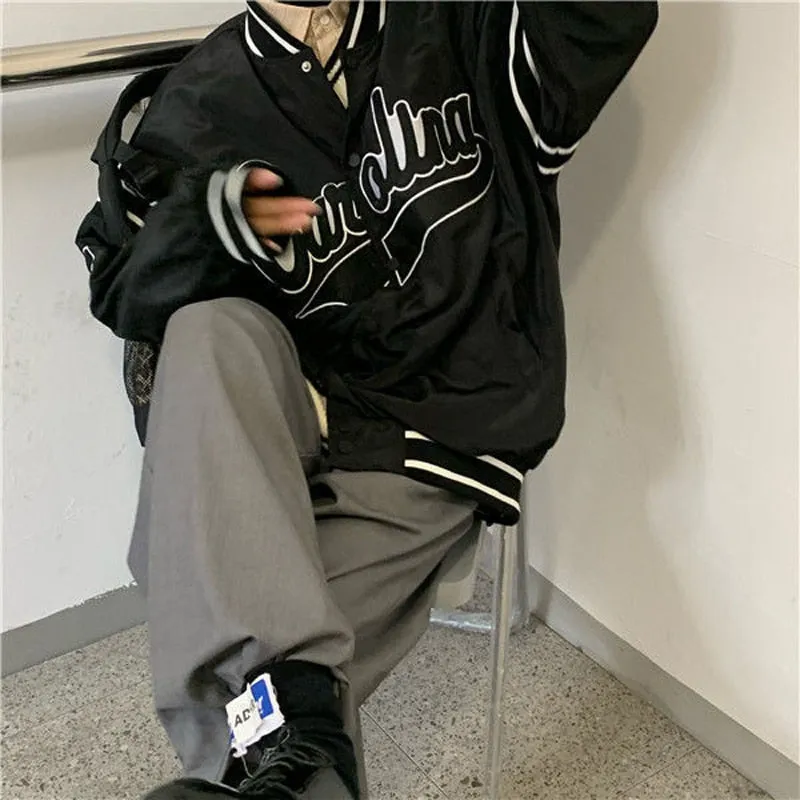 Joskaa Christmas Gift Women Embroidery Letter Print Bomber Jacket Lady Korean Fashion High Stree Harajuku Baseball Jackets Autumn Streetwear Coat