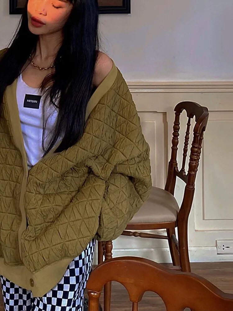 Joskaa Cyber Monday Sales Weiyao Long Sleeves V Neck Buttons Sexy Oversized Solid Jacket Coat 2024 Autumn Winter Women New Outfits Y2K Streetwear Party