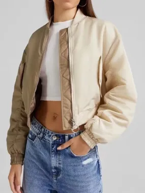 Joskaa Merodi Ladies Autumn Winter Fashion Pacthwork Short Jackets Girls Two Pockets Zipper Casual Thick Outwear Womens Streetwear Coat