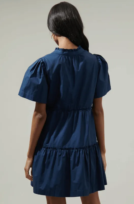 Julissa Babydoll Dress Navy