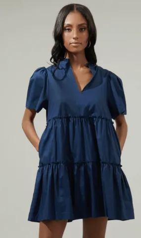 Julissa Babydoll Dress Navy