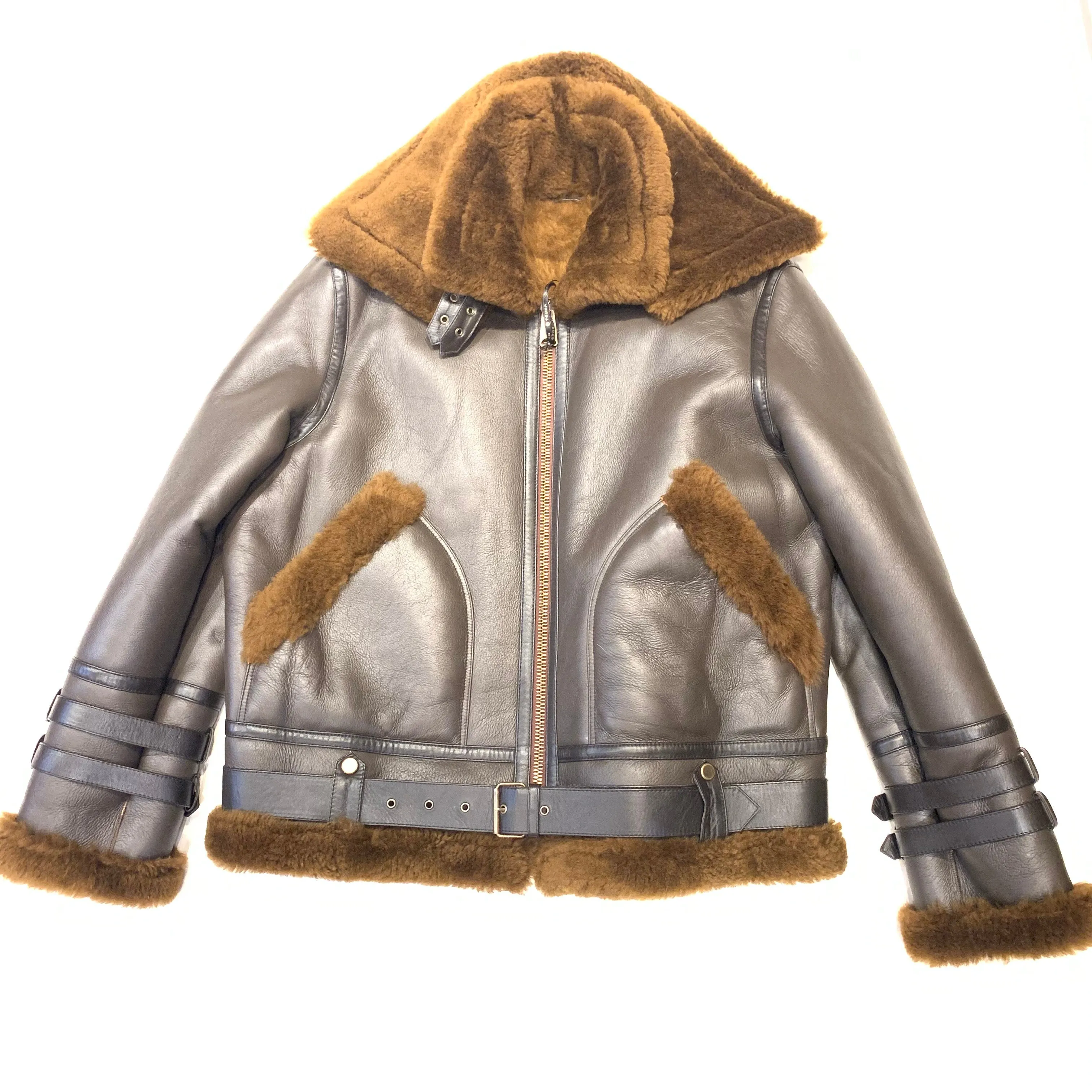 Kashani Men's Chocolate Brown Shearling Jacket