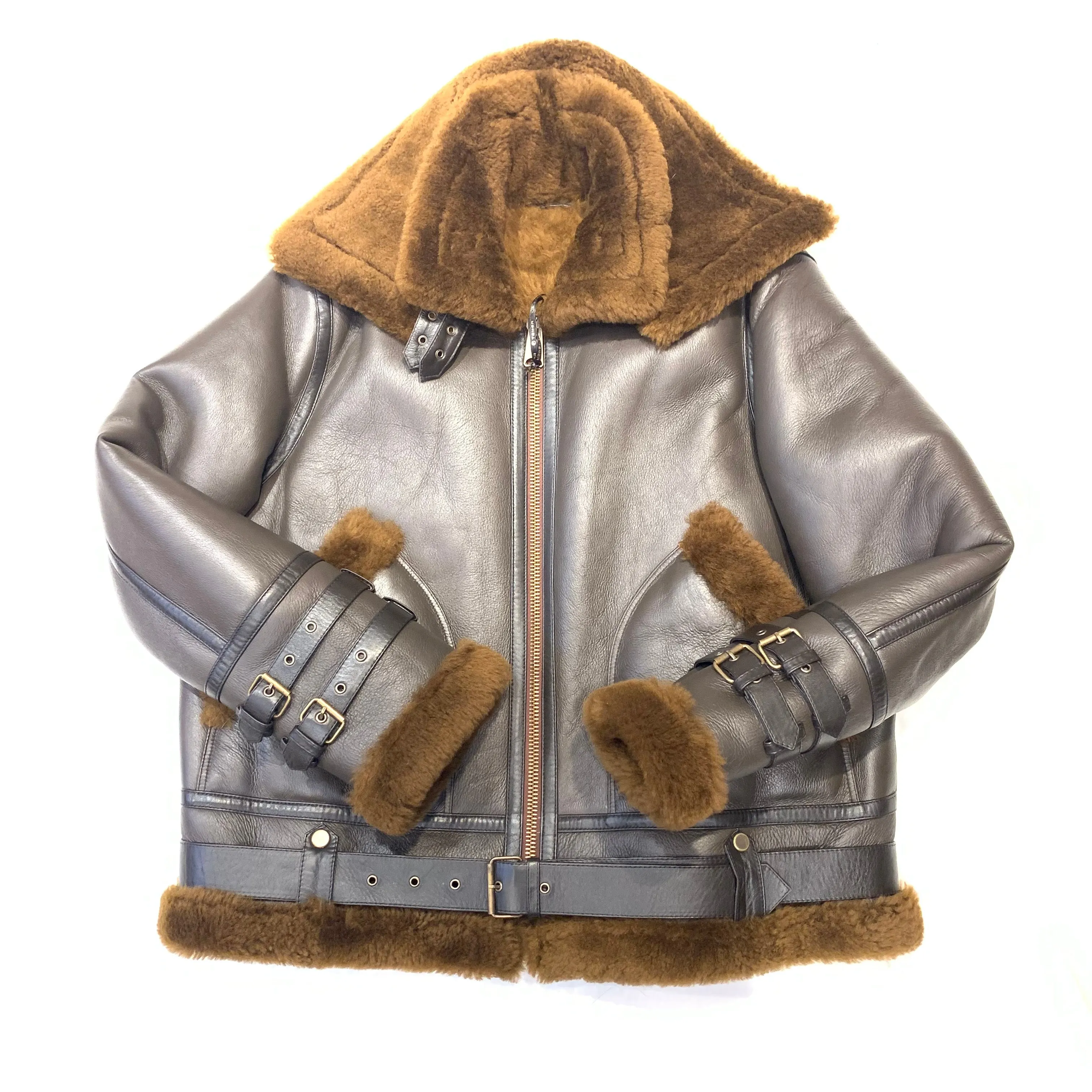 Kashani Men's Chocolate Brown Shearling Jacket