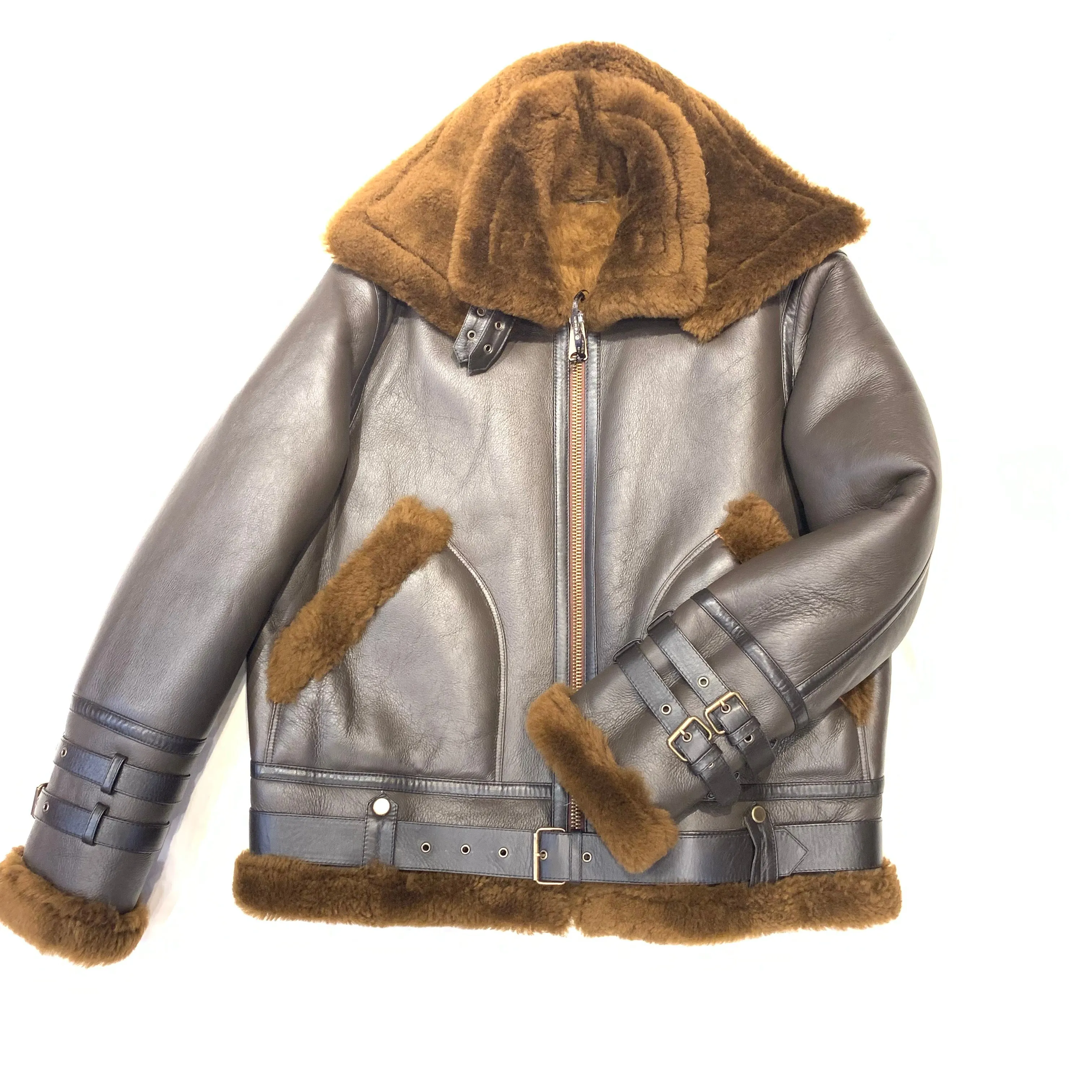 Kashani Men's Chocolate Brown Shearling Jacket