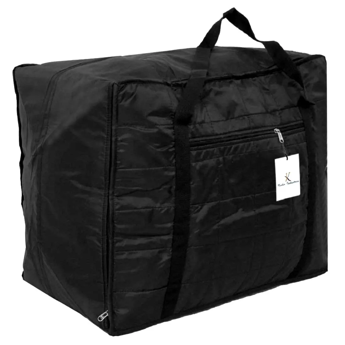 Kuber Industries Parachute 2 Pieces Jumbo Attachi Bag Travel Handbag Storage Carrying Bag, Blanket Cover, Duffle, Travel Multi -Purpose Bag (Black & Brown) CTKTC034676