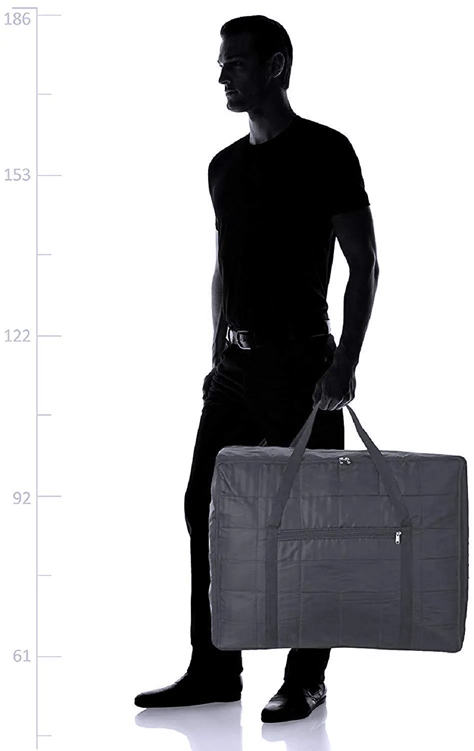 Kuber Industries Parachute Jumbo Attachi Bag Travel Handbag Storage Carrying Bag, Blanket Cover, Duffle, Travel Multi-Purpose Bag (Grey) CTKTC134653