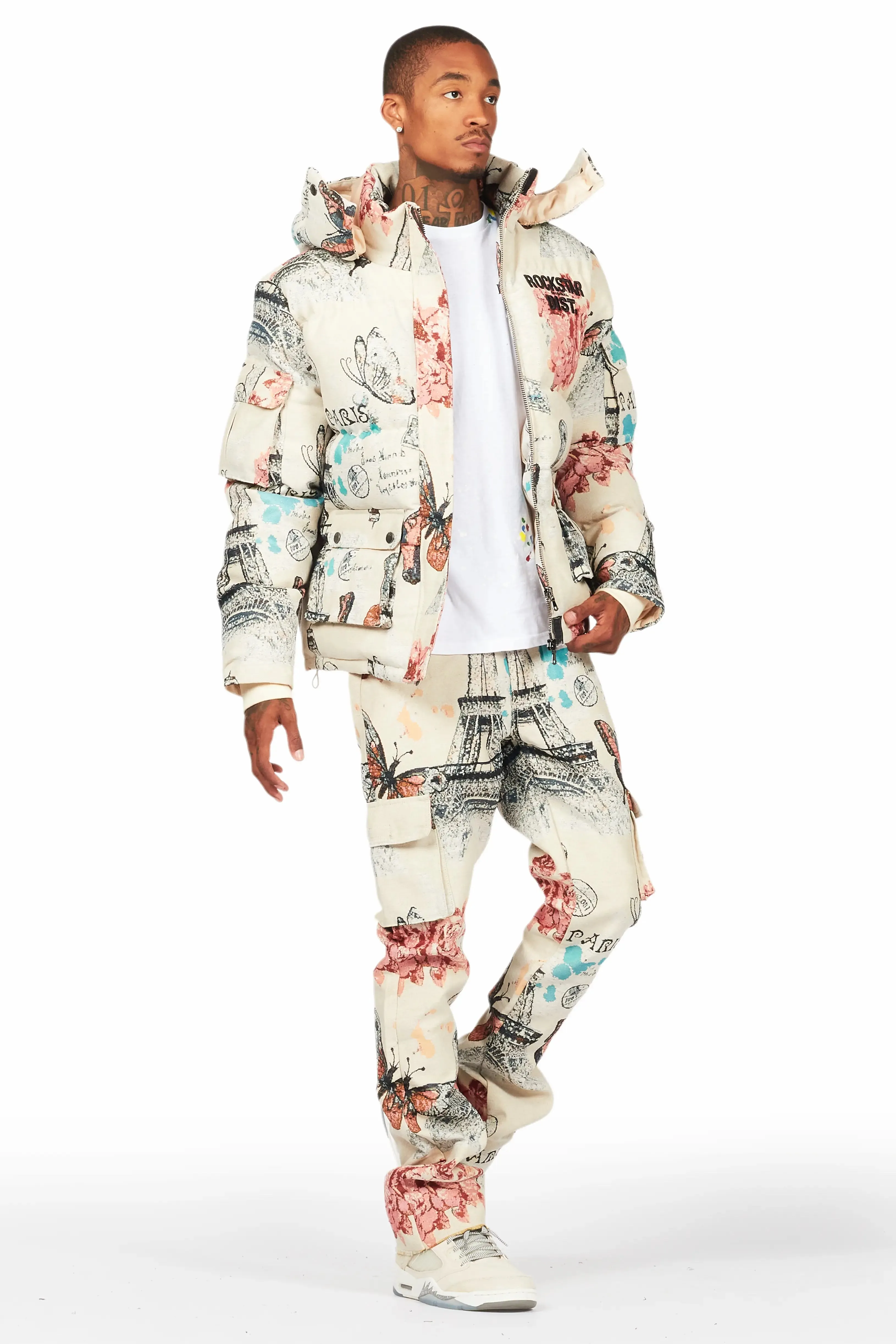 Lamont Beige Multi Puffer & Lamont Tapestry Jean Bundle