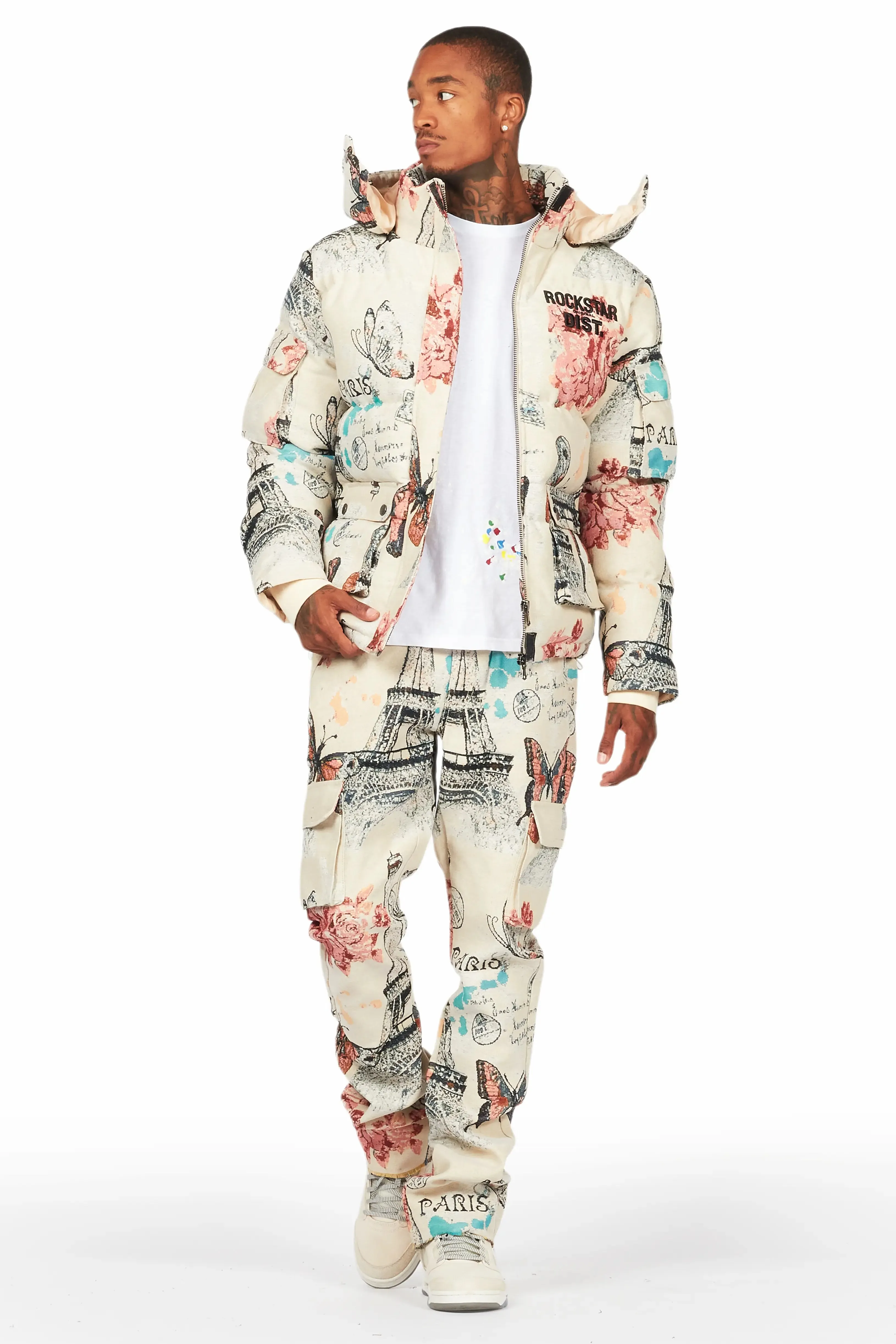 Lamont Beige Multi Puffer & Lamont Tapestry Jean Bundle