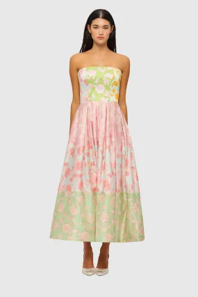 Leo Lin Ana Halterneck Maxi Dress in Anamone Splice Print