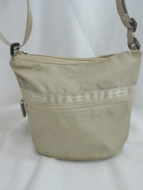 LeSPORTSAC nylon shoulder bag messenger crossbody purse swingpack BEIGE TAN duffel