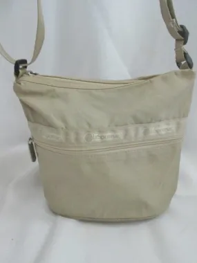LeSPORTSAC nylon shoulder bag messenger crossbody purse swingpack BEIGE TAN duffel