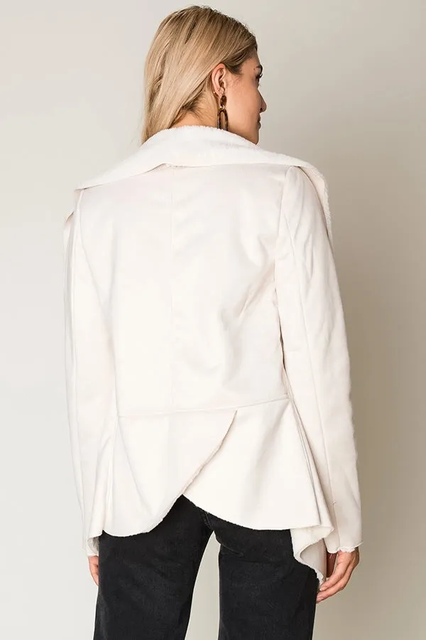 Let Love Begin Faux Fur Shaw Collar Blazer