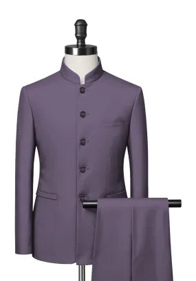 Lilac Mandarin Collar Suit