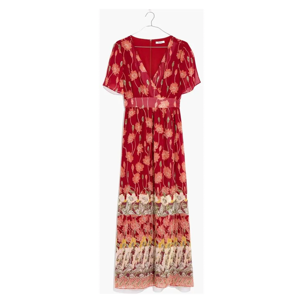 Madewell Tulip-Sleeve Maxi Dress in Tall Sunflowers - Size 4
