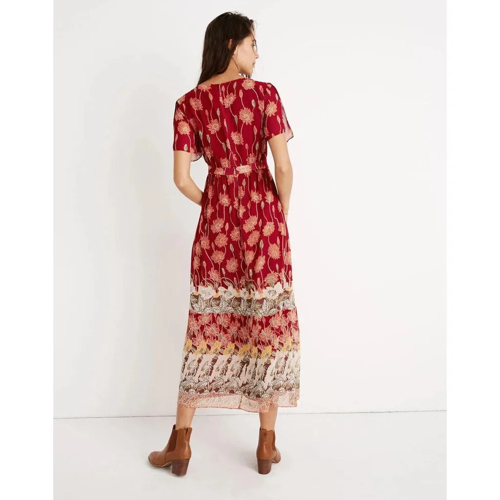 Madewell Tulip-Sleeve Maxi Dress in Tall Sunflowers - Size 4