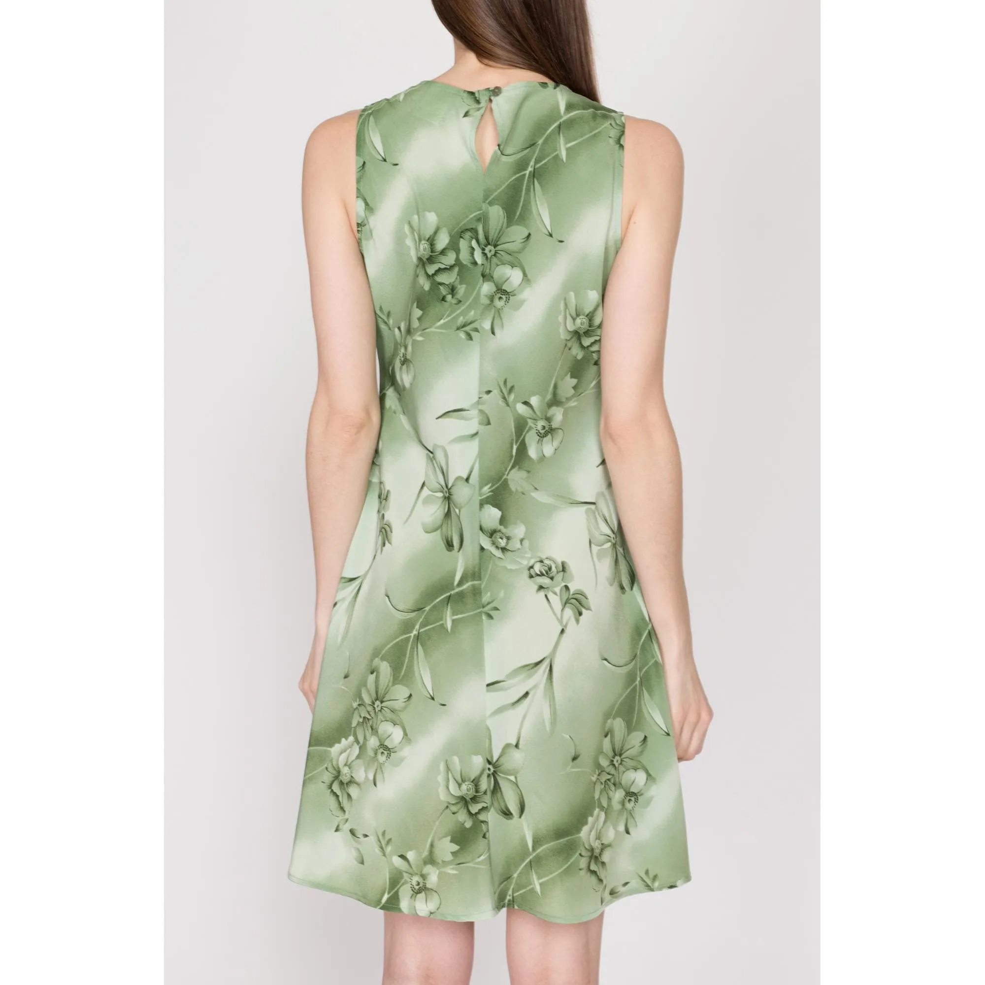 Medium 90s Green Floral Mini Sundress