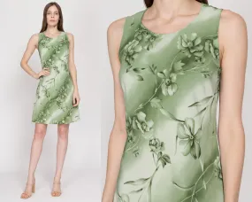 Medium 90s Green Floral Mini Sundress