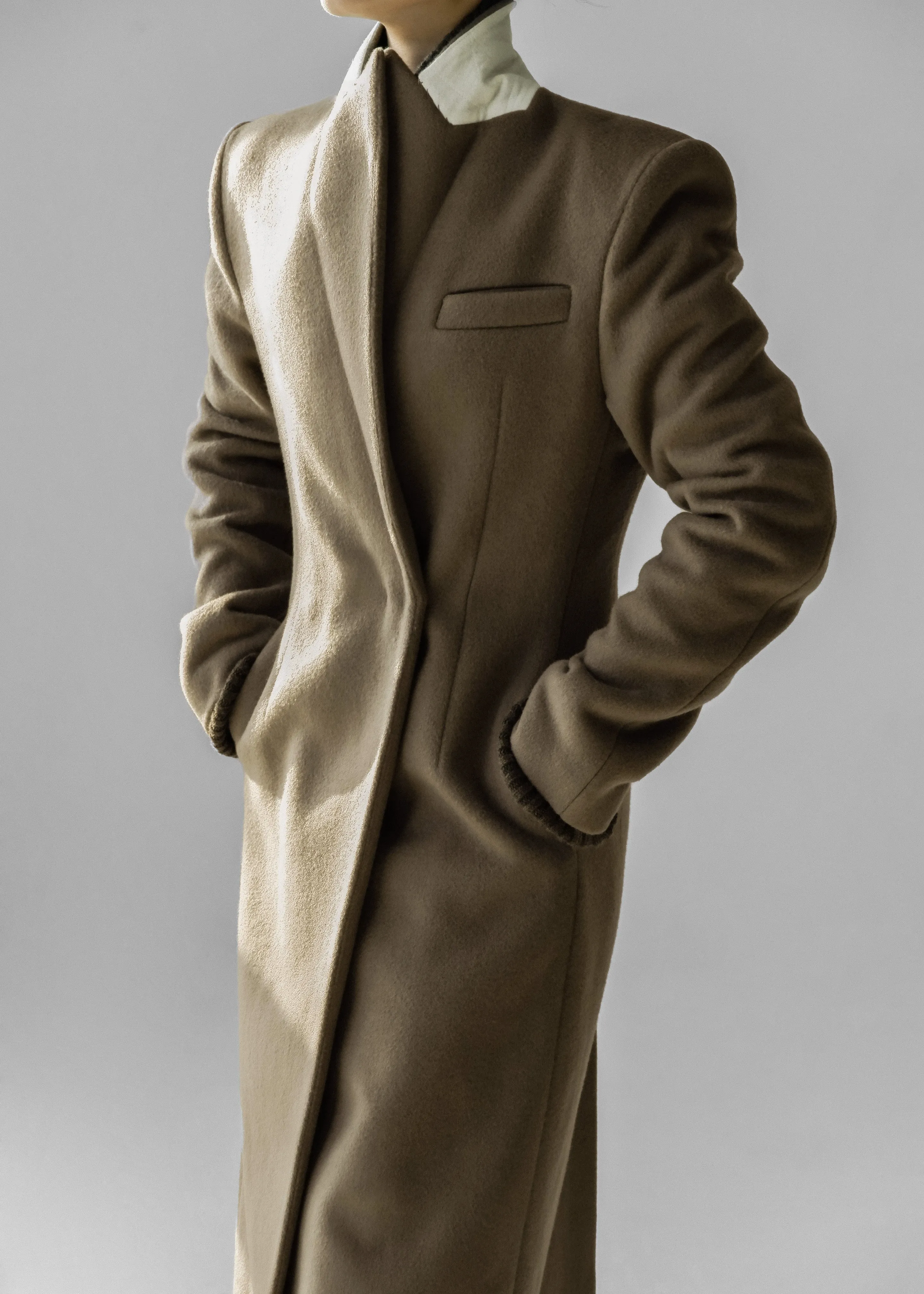 Melva Long Coat - Taupe