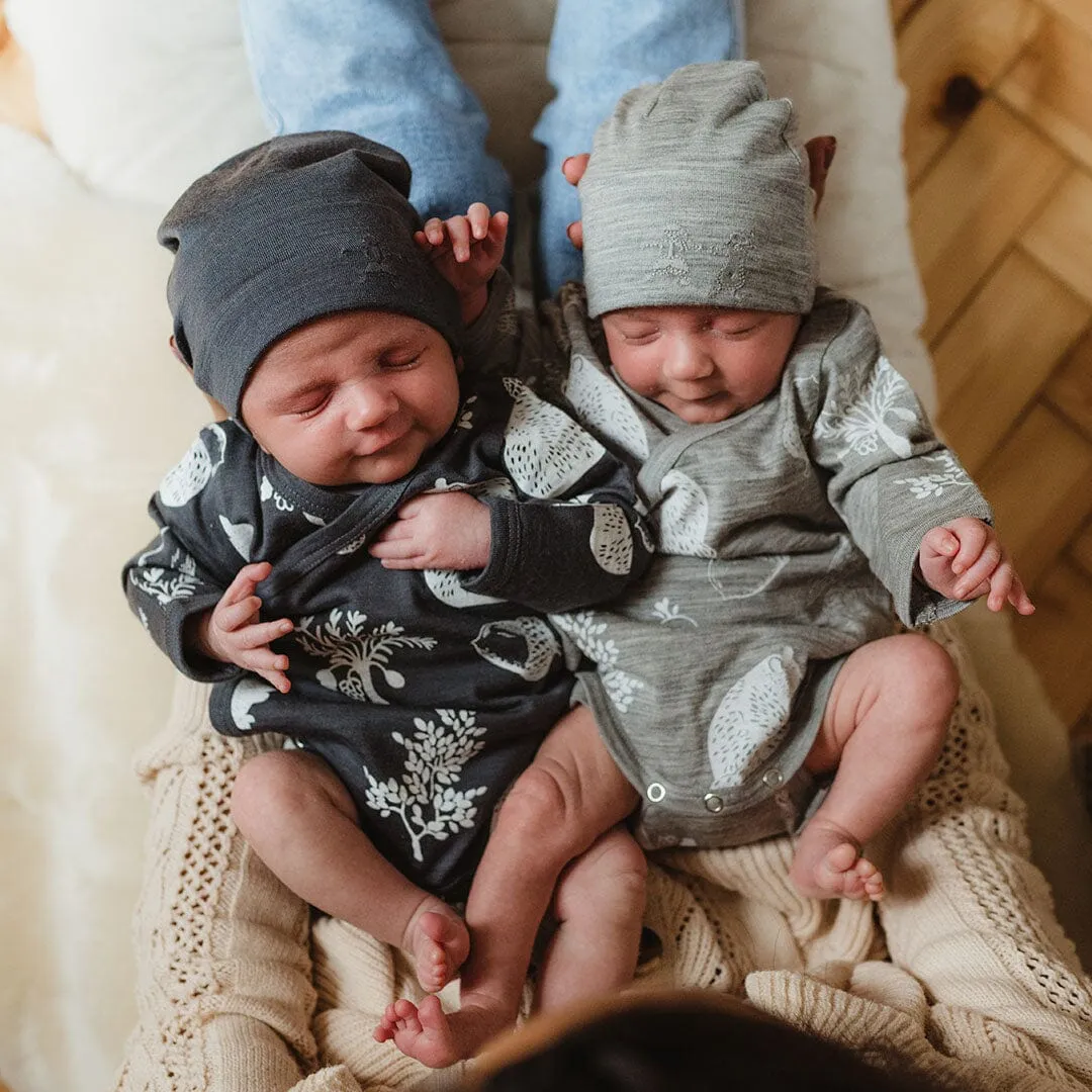 Merino Kids Cocooi Beanie   Bootie Set - Dark Slate