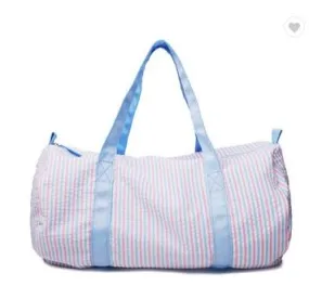 Multi color stripe Seersucker Duffle bag for monograming