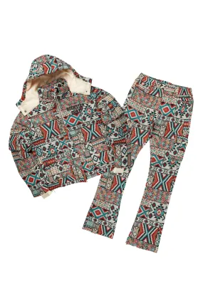 Nard Beige Multi Puffer & Nard Tapestry Jean Bundle