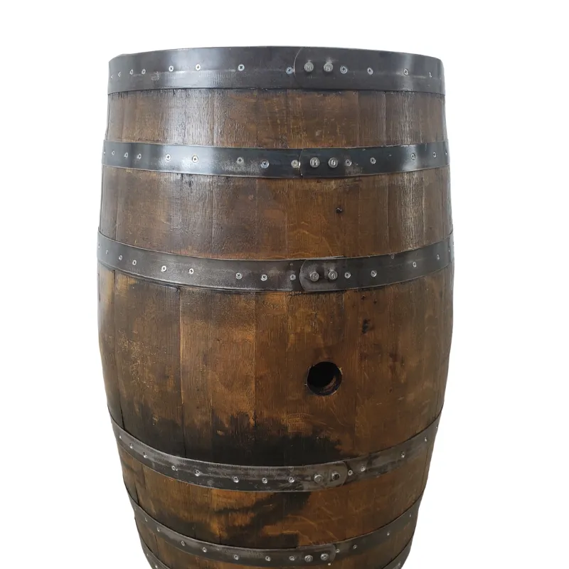 No Door Bourbon or Wine Barrel Cabinet - Solid Oak, Indoor/Outdoor, Customizable