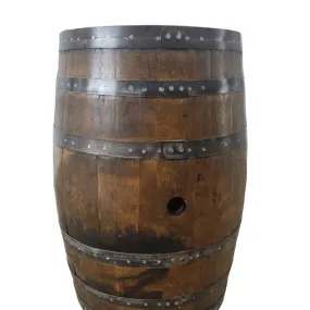 No Door Bourbon or Wine Barrel Cabinet - Solid Oak, Indoor/Outdoor, Customizable