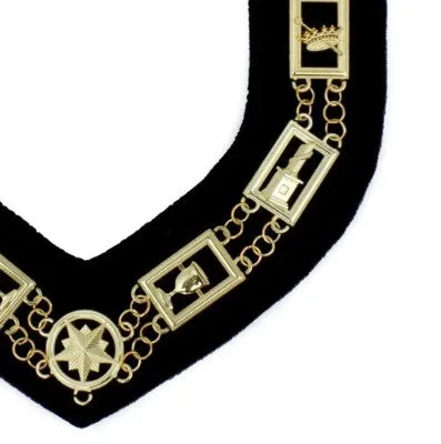 OES - Regalia Chain Collar - Gold/Silver on Black   Free Case