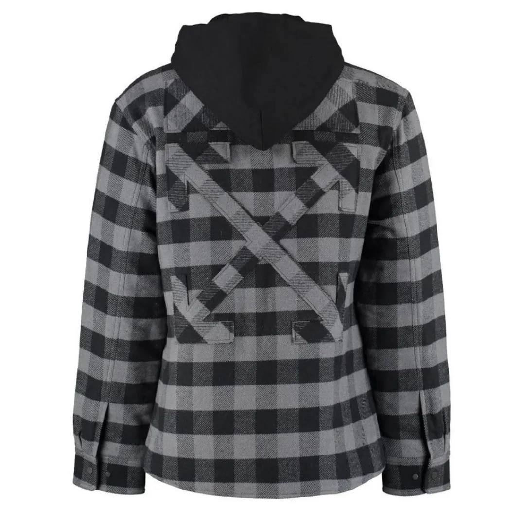 Off-White Arrow Padded Flannel Grey Jacket