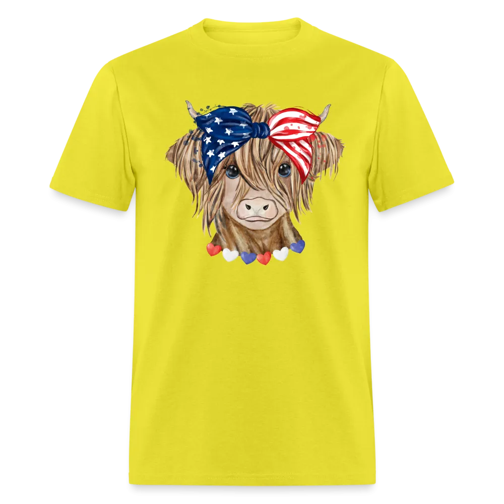 Patriotic Highland Cow T-Shirt
