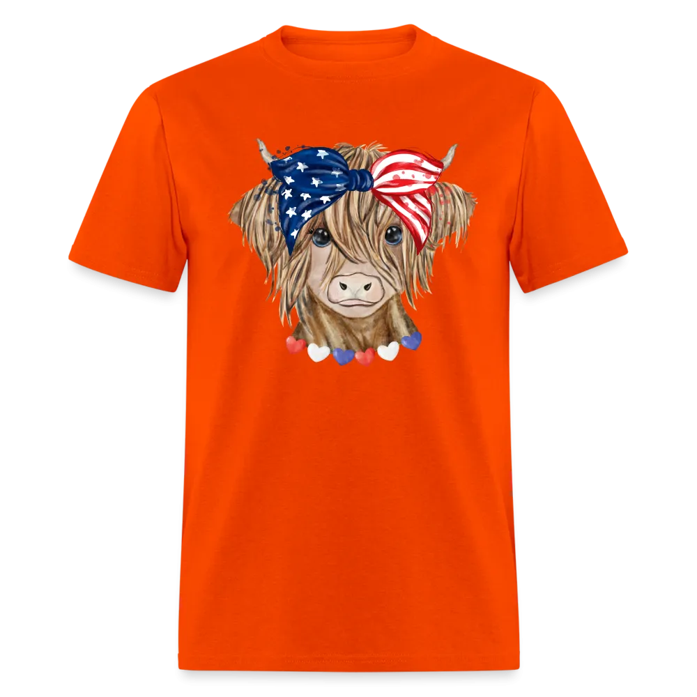 Patriotic Highland Cow T-Shirt