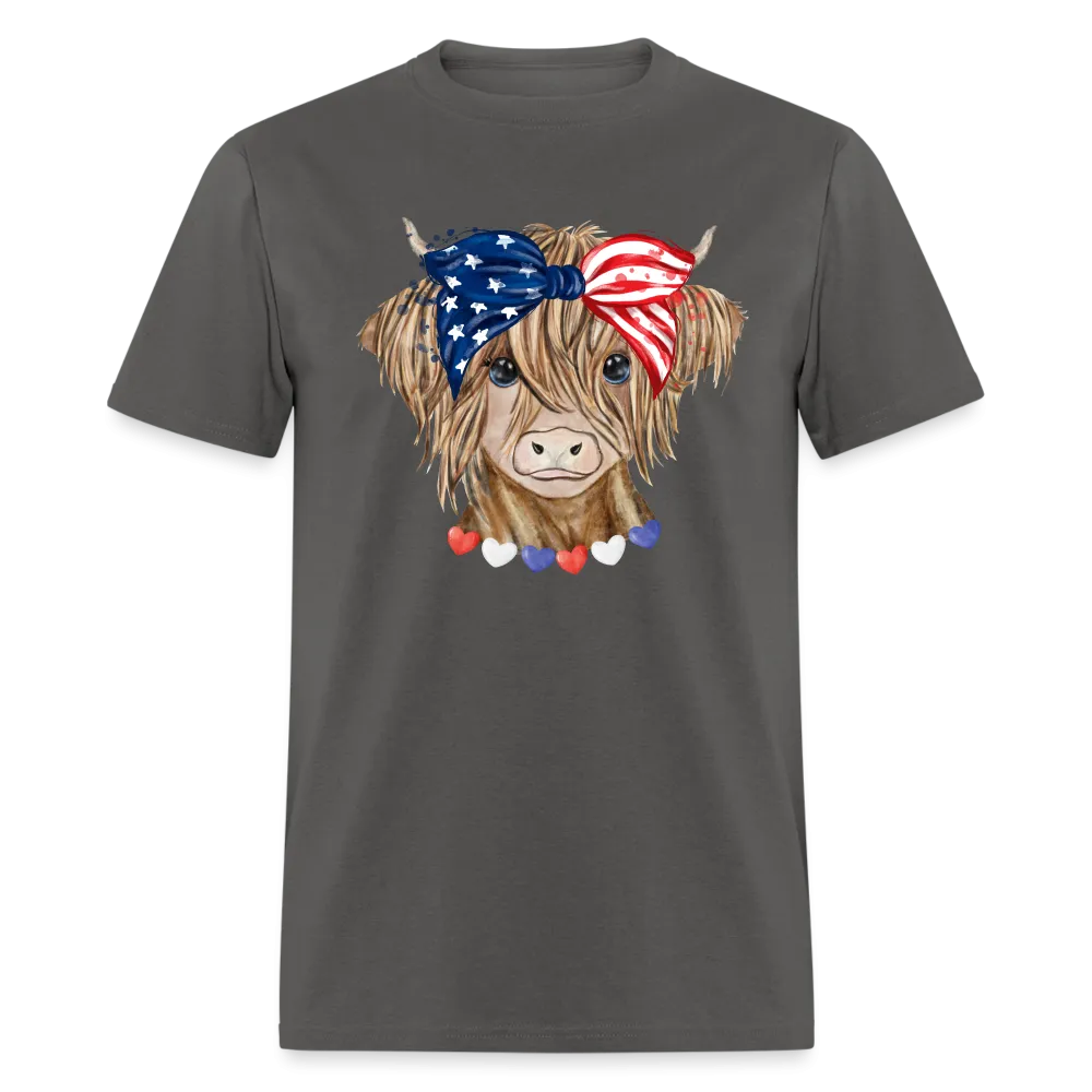 Patriotic Highland Cow T-Shirt