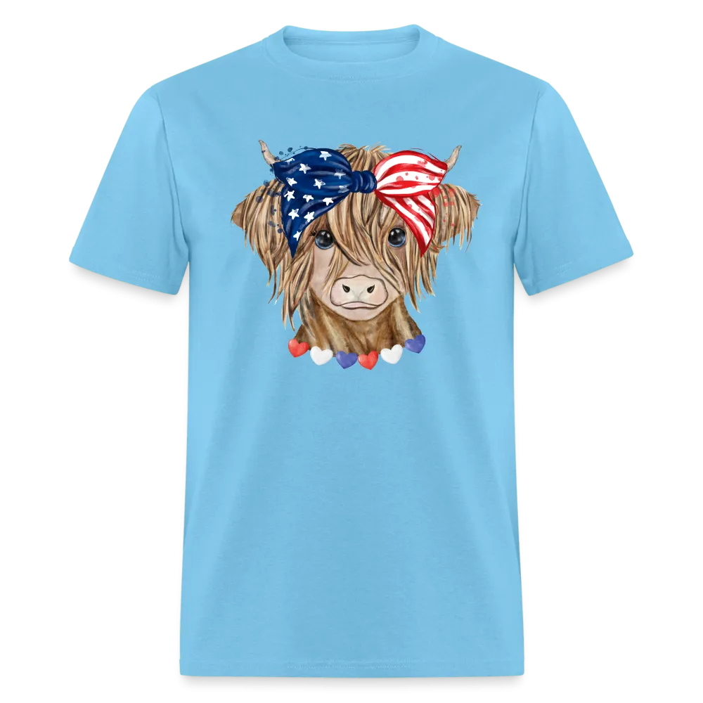 Patriotic Highland Cow T-Shirt