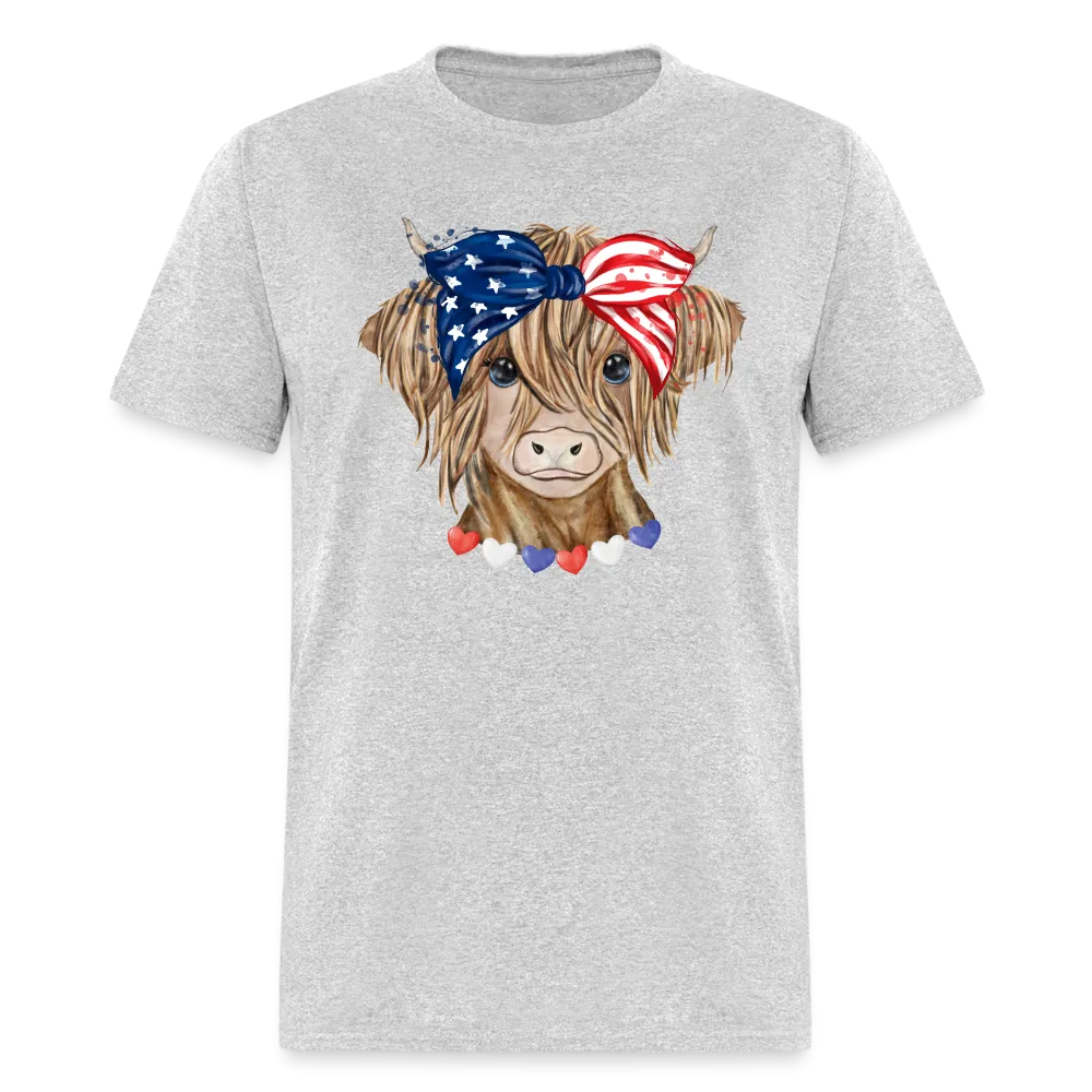 Patriotic Highland Cow T-Shirt