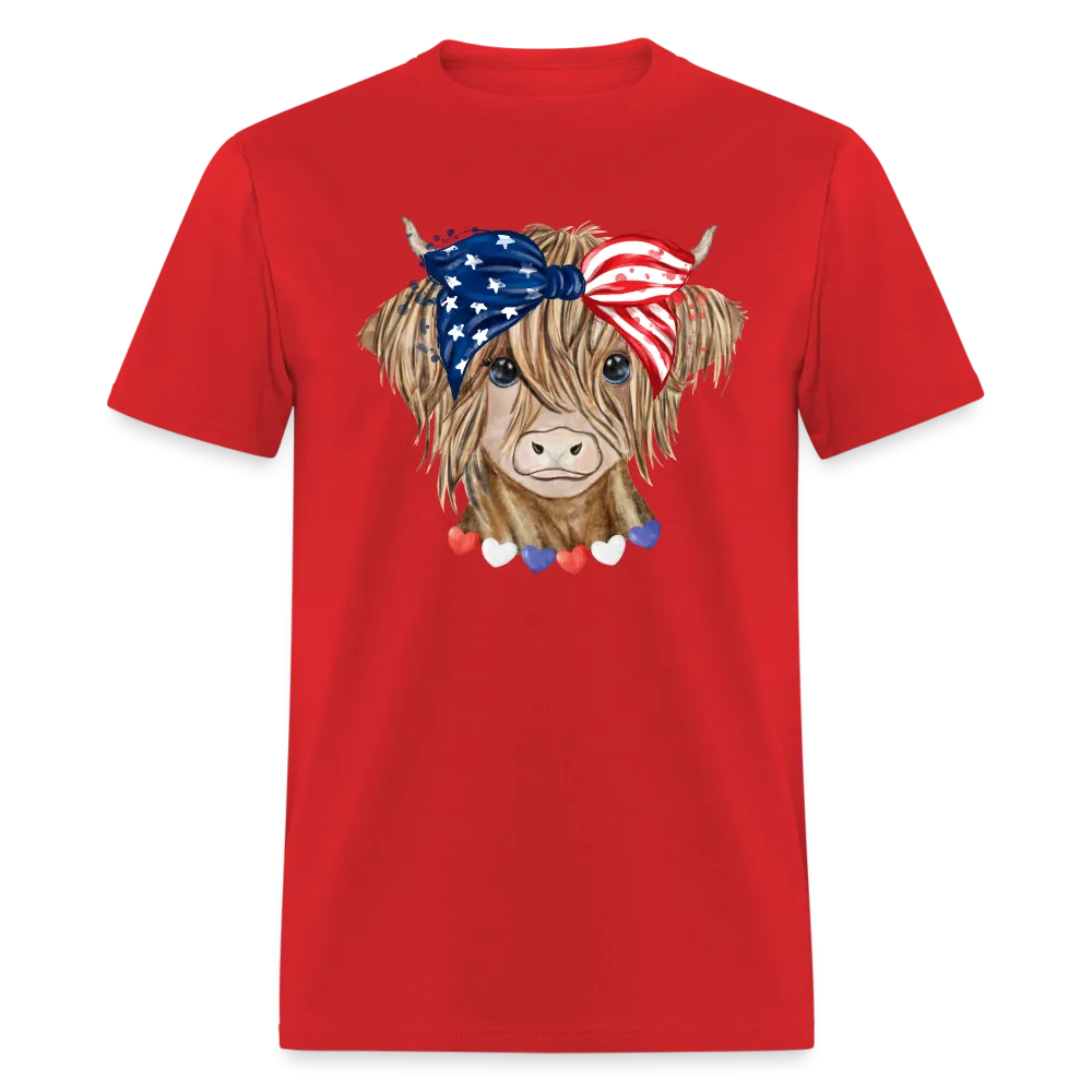 Patriotic Highland Cow T-Shirt