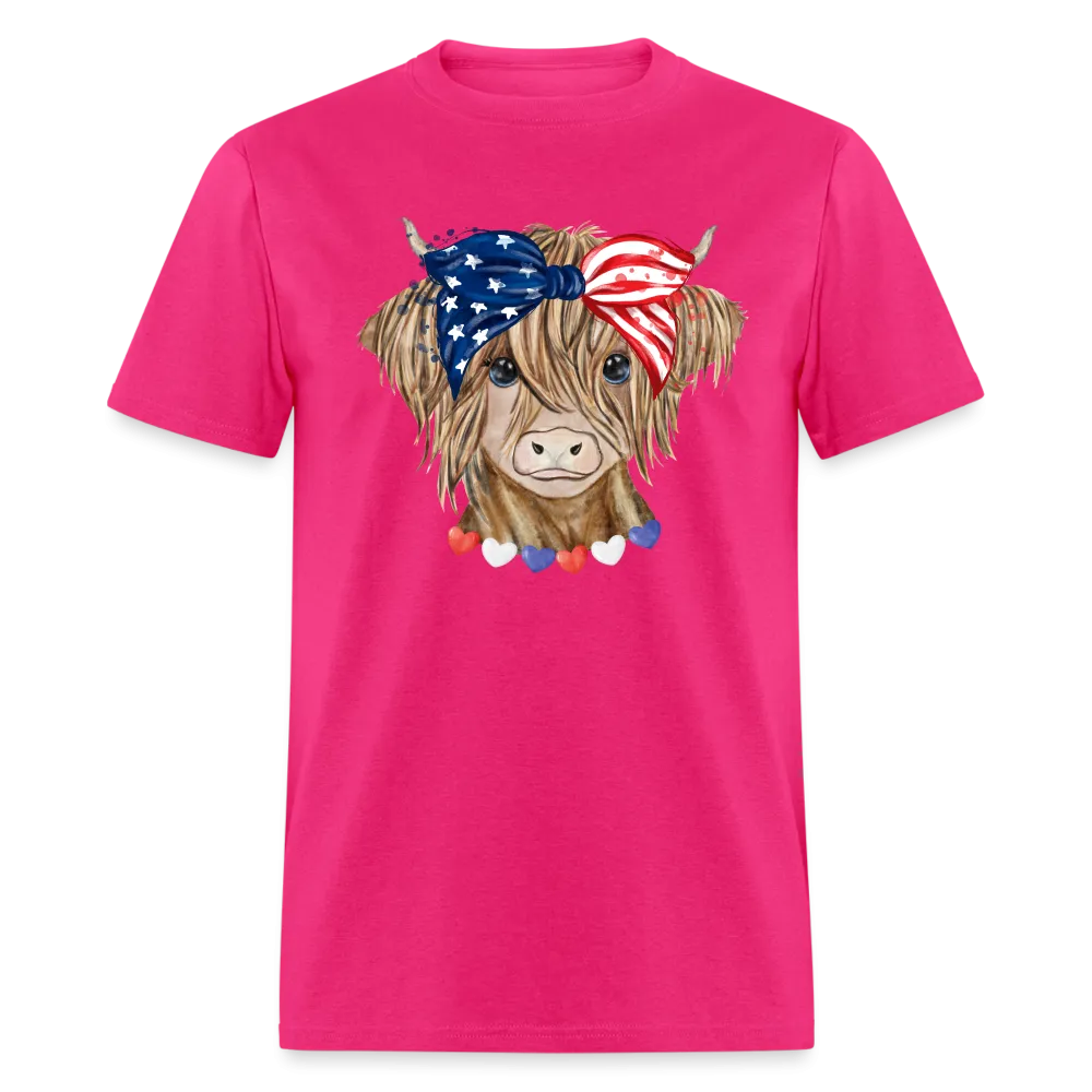 Patriotic Highland Cow T-Shirt