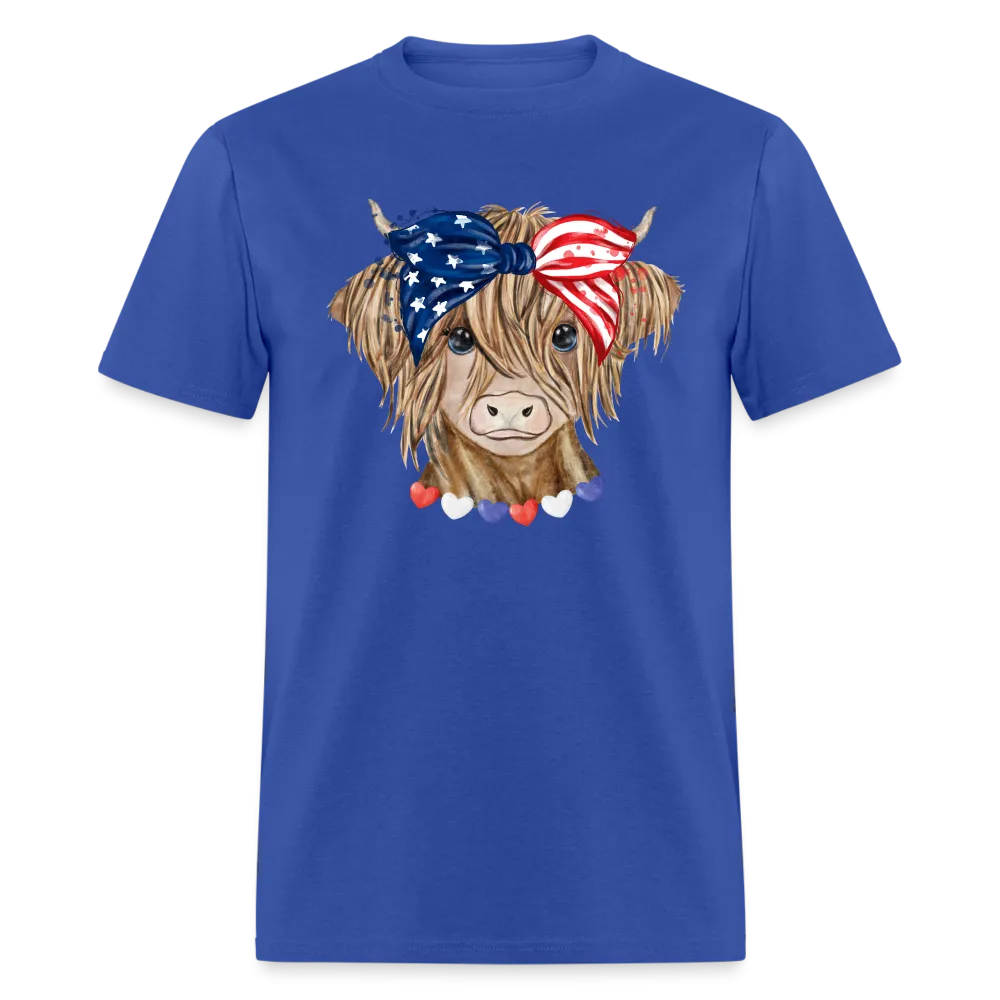 Patriotic Highland Cow T-Shirt