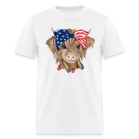 Patriotic Highland Cow T-Shirt