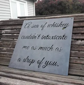 Personal Romantic Quote Metal Sign - Personalized Wedding Sign, Anniversary Metal Decor, Cursive Words, Christian Wall Art