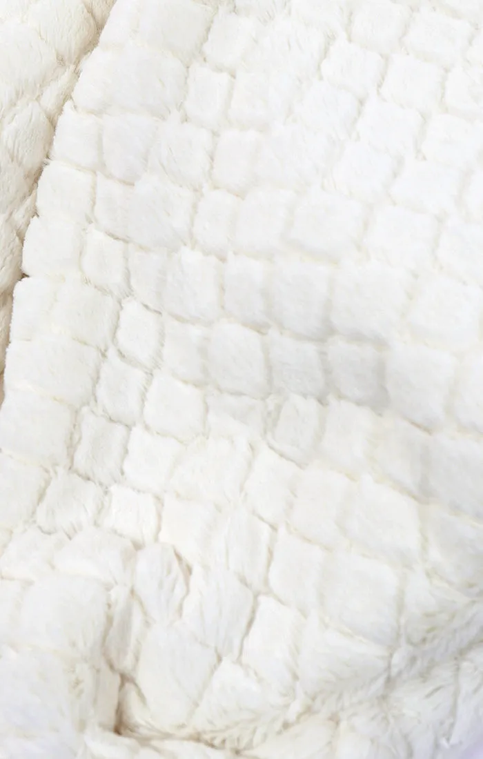 PIA ROSSINI FAUX FUR SCARF IN NUDE