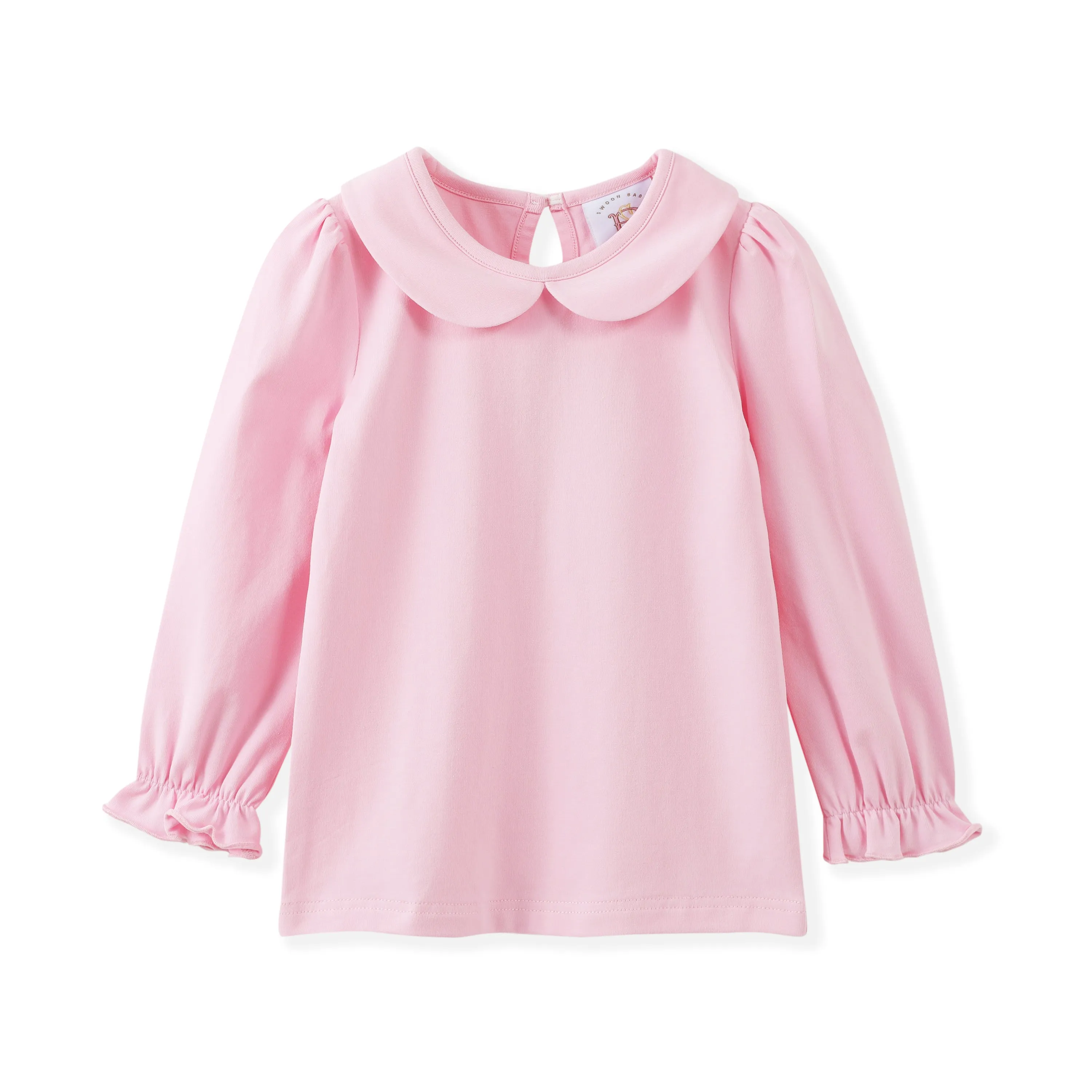Pink proper collared top