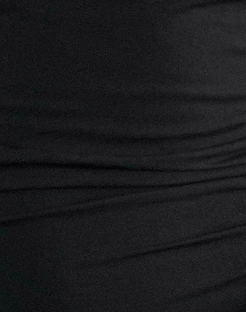 Pramita Plunge mini Dress in Jersey Black