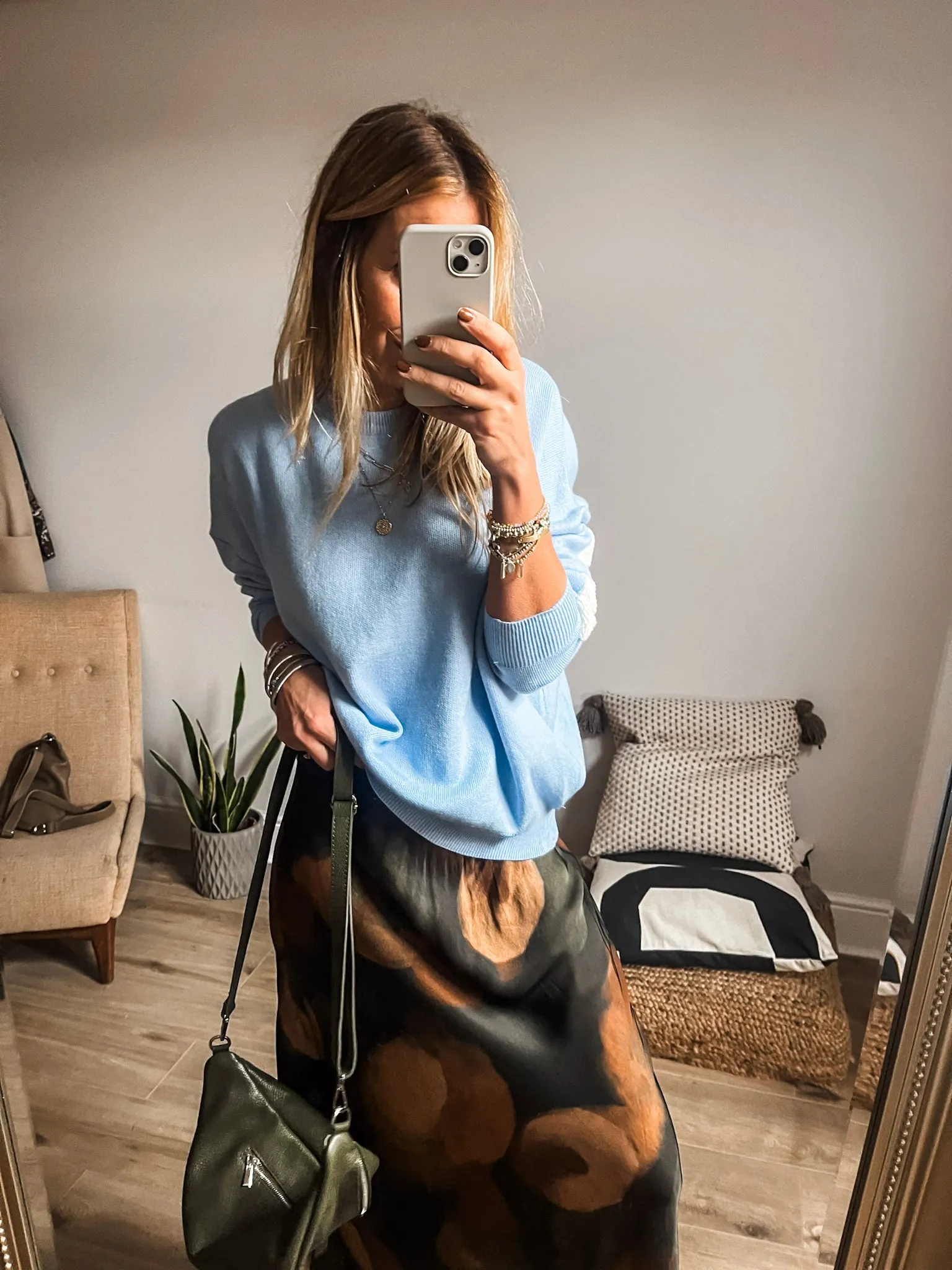 Printed Silk-Mix Maxi Skirt